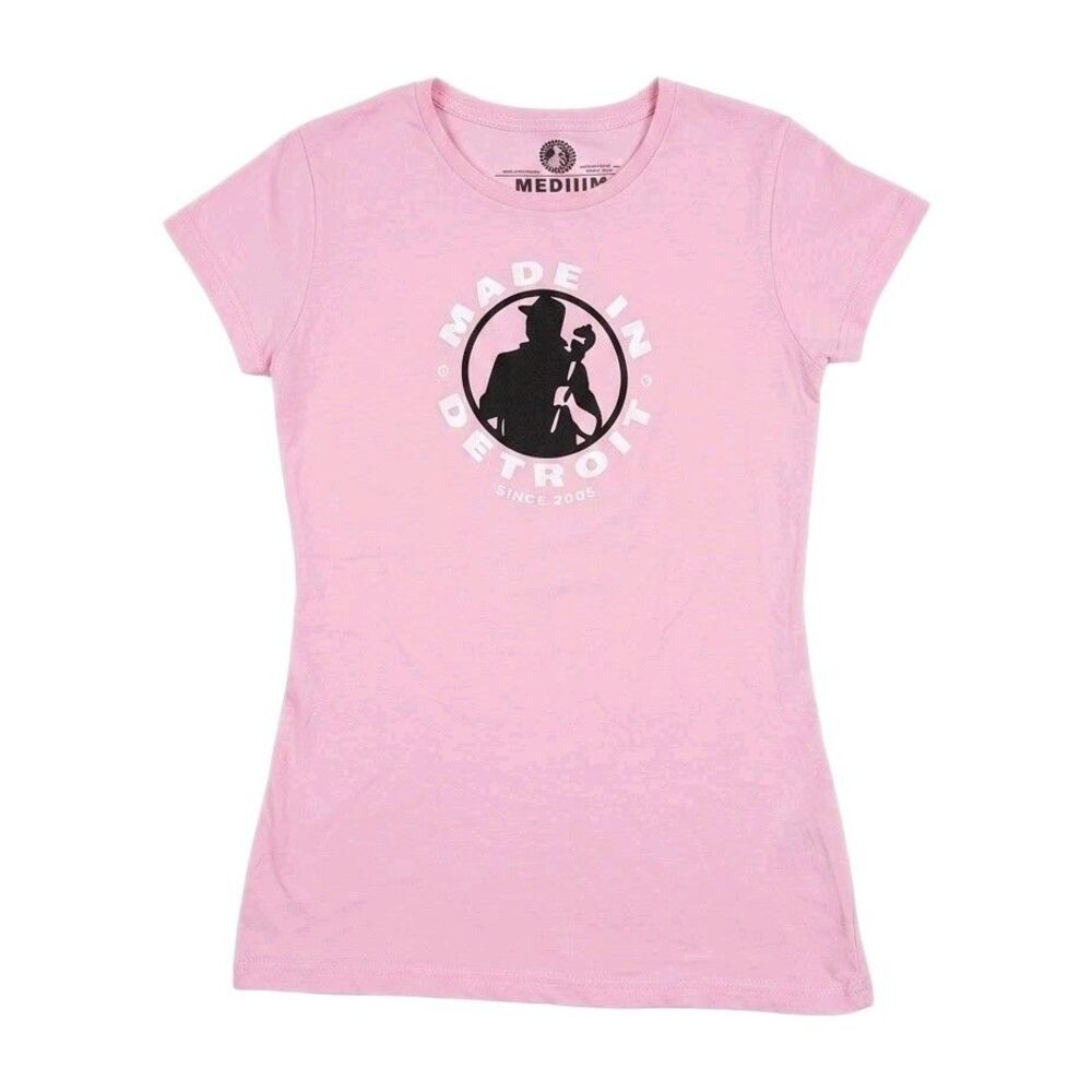 Made In Detroit Pink Medium Graphic Tee Shirt Cotton Logo Womens